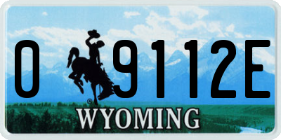 WY license plate 09112E