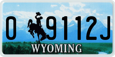 WY license plate 09112J