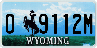 WY license plate 09112M