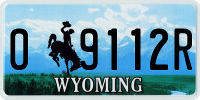 WY license plate 09112R
