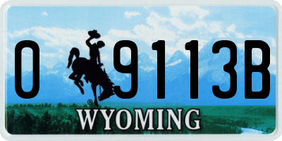 WY license plate 09113B