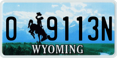 WY license plate 09113N