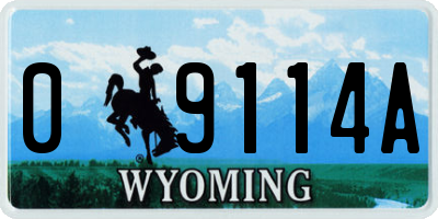 WY license plate 09114A