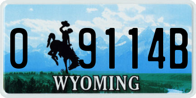 WY license plate 09114B