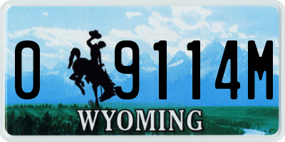 WY license plate 09114M