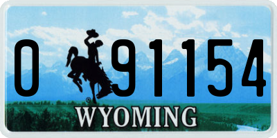 WY license plate 091154