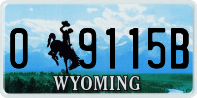 WY license plate 09115B