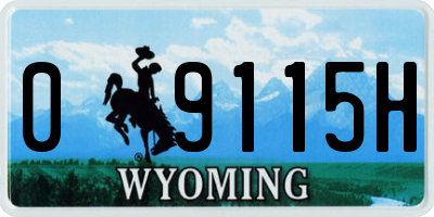 WY license plate 09115H