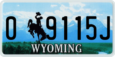WY license plate 09115J