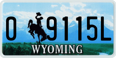 WY license plate 09115L