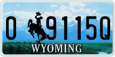 WY license plate 09115Q