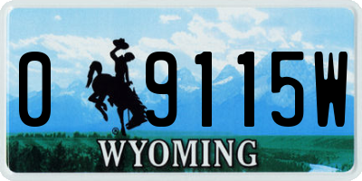 WY license plate 09115W