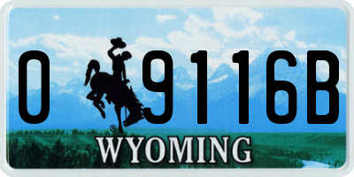 WY license plate 09116B