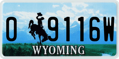WY license plate 09116W
