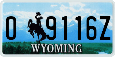 WY license plate 09116Z
