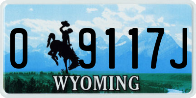 WY license plate 09117J