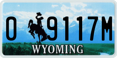 WY license plate 09117M