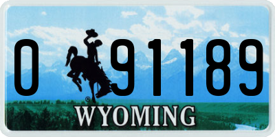 WY license plate 091189