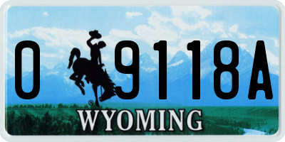 WY license plate 09118A