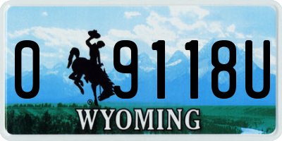 WY license plate 09118U