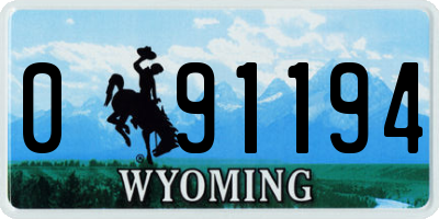 WY license plate 091194
