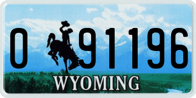 WY license plate 091196