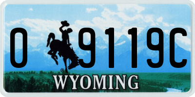 WY license plate 09119C