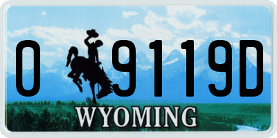 WY license plate 09119D