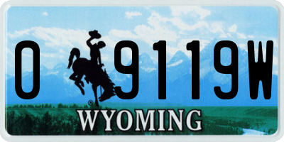 WY license plate 09119W