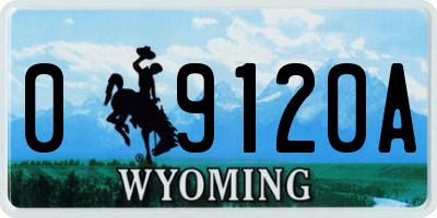 WY license plate 09120A