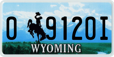 WY license plate 09120I