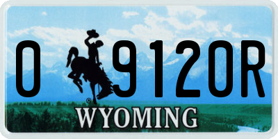 WY license plate 09120R