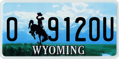WY license plate 09120U