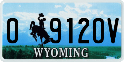 WY license plate 09120V