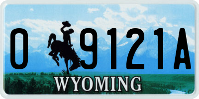 WY license plate 09121A