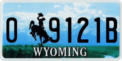 WY license plate 09121B