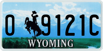 WY license plate 09121C