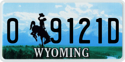 WY license plate 09121D