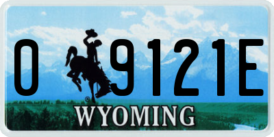 WY license plate 09121E