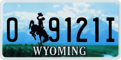 WY license plate 09121I