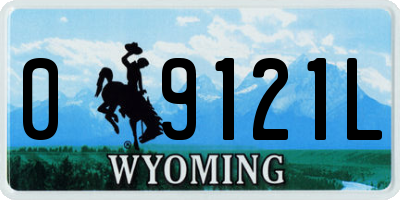 WY license plate 09121L