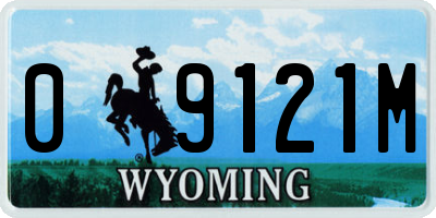 WY license plate 09121M