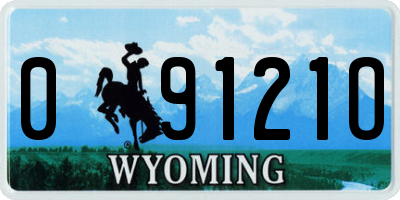 WY license plate 09121O