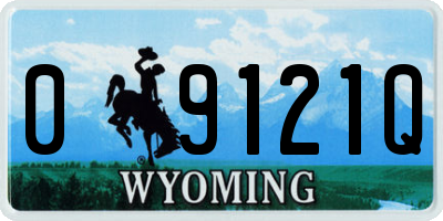 WY license plate 09121Q