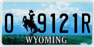 WY license plate 09121R