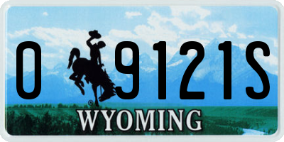 WY license plate 09121S