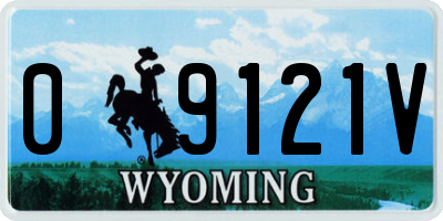 WY license plate 09121V