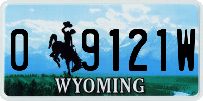 WY license plate 09121W