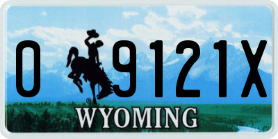 WY license plate 09121X