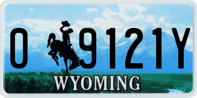 WY license plate 09121Y
